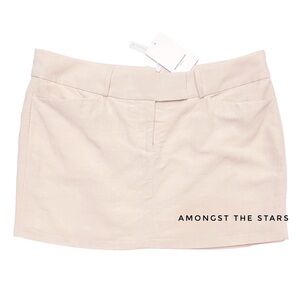 Amanda Uprichard Paris Linen Cream Mini Skirt